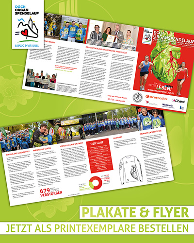 Plakate und Flyer für den Organspendelauf